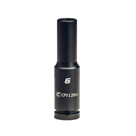 Capri Tools 1/4 in Drive 6 mm 6-Point Metric Deep Impact Socket CP51206